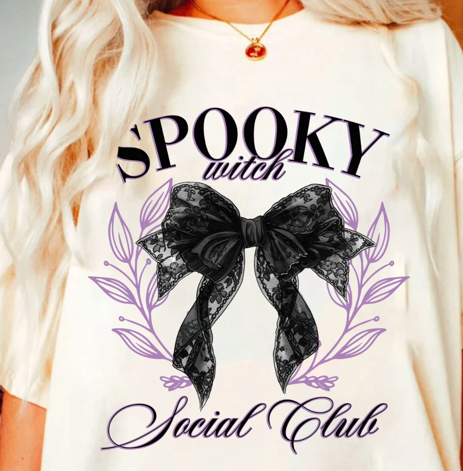 Spooky Witch Bow DTF