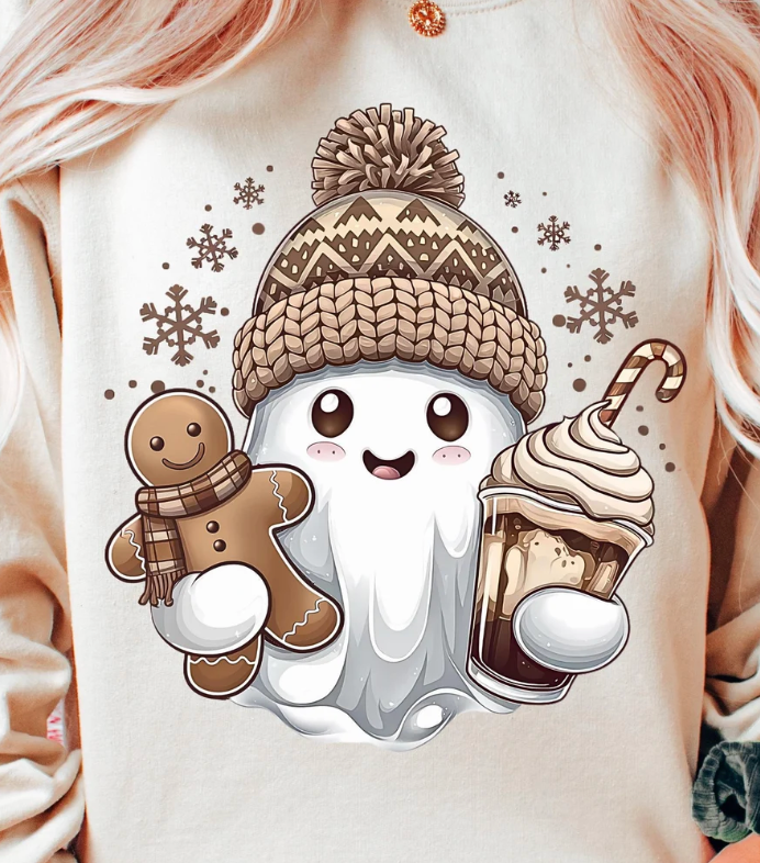 Ginger xmas Ghost DTF